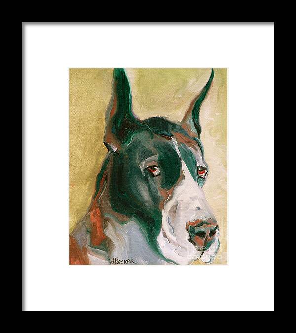 Greeting Cards Framed Print featuring the painting Delicious Dane by Susan A Becker