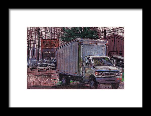 Truck Framed Print featuring the drawing Delivery Truck 2 by Donald Maier