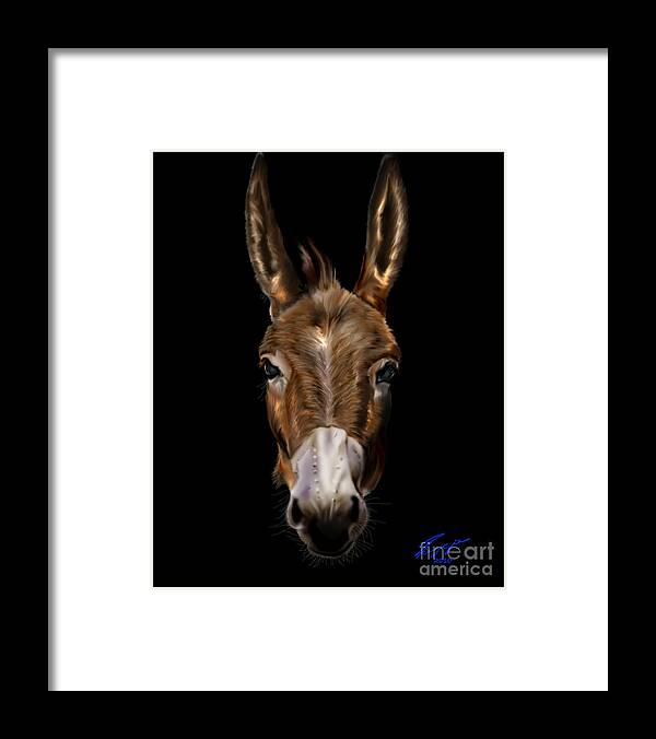 Horse Framed Print featuring the painting Dem-Donkey by Reggie Duffie