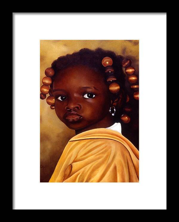 Denise-ghana Framed Print featuring the painting Denise-Ghana by Daniela Easter