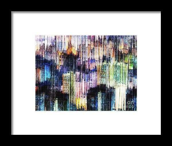 Photography Framed Print featuring the digital art Dense Urban Structures by Phil Perkins