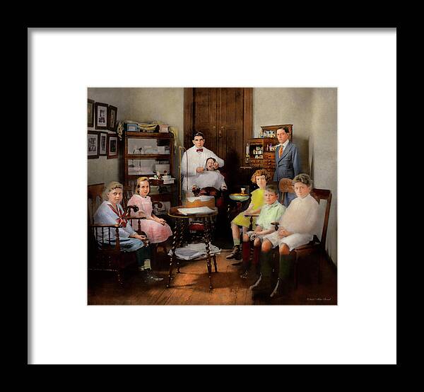 Dentist Art Framed Print featuring the photograph Dentist - The family practice 1921 by Mike Savad