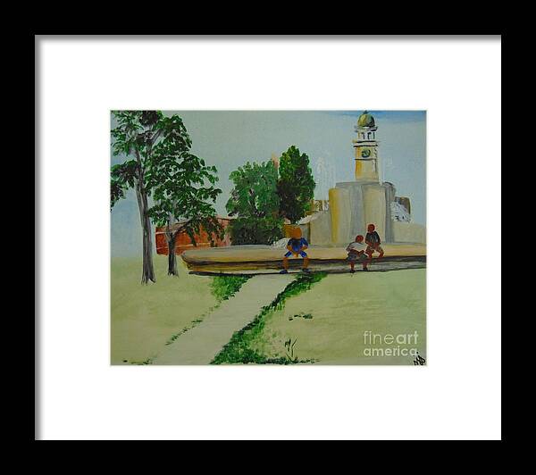 Park Framed Print featuring the painting Denver City Park by Saundra Johnson