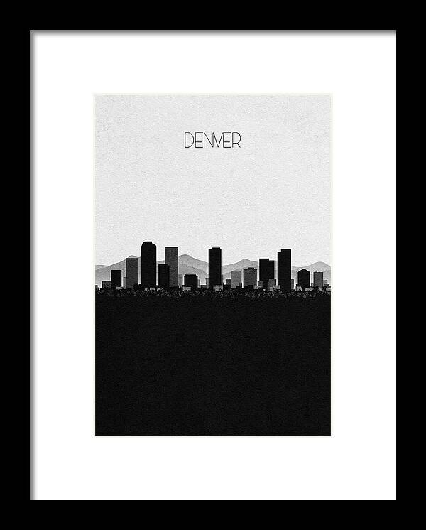 Denver Framed Print featuring the mixed media Denver Cityscape Art by Inspirowl Design