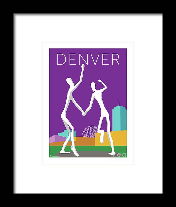 Denver Framed Print featuring the digital art DENVER Dancers/Purple by Sam Brennan