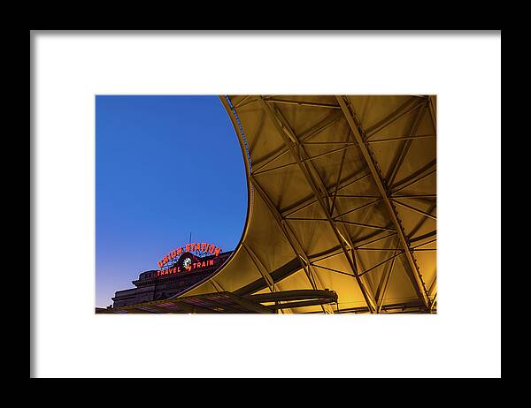 America Framed Print featuring the photograph Denver Union Station Architectural Colors by Gregory Ballos