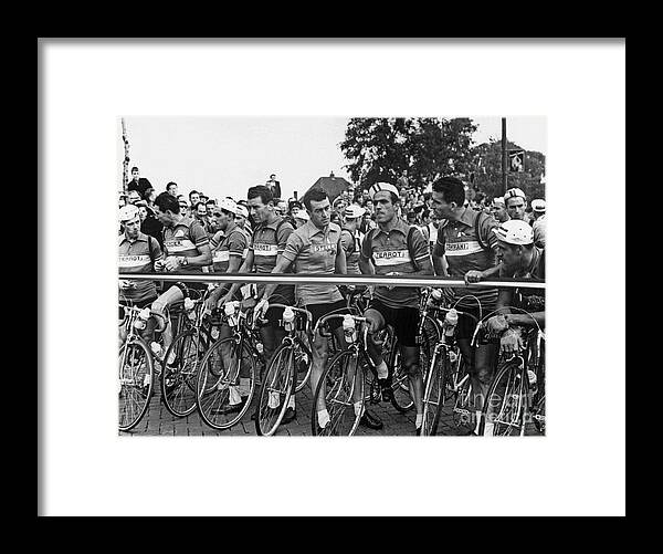 Sport Framed Print featuring the photograph Departure of Tour De France in Amsterdam July 8, 1954 by French School
