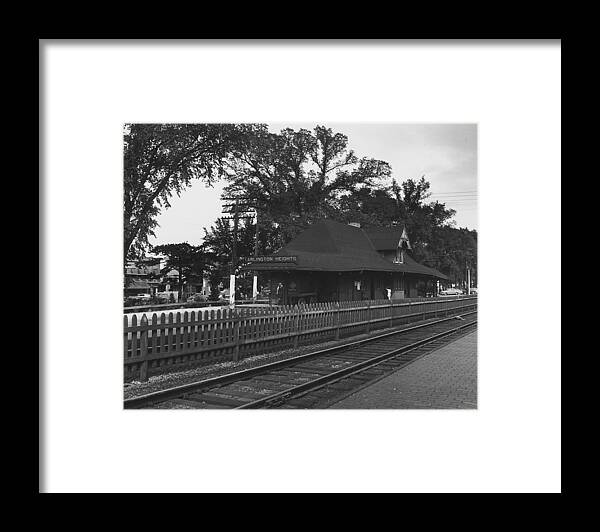 Train Stations Framed Print featuring the photograph Depot in Arlington Heights Illinois - 1952 by Chicago and North Western Historical Society