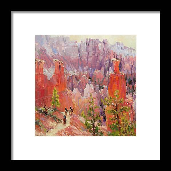 Southwest Framed Print featuring the painting Descent into Bryce by Steve Henderson