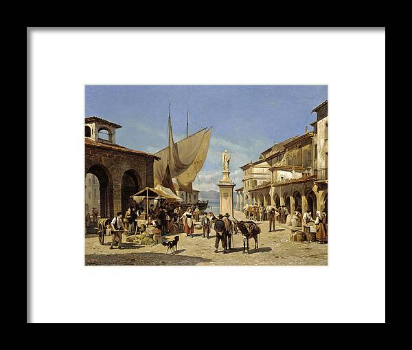 Jacques Carabain Framed Print featuring the painting Desenzano. Lake Garda by Jacques Carabain