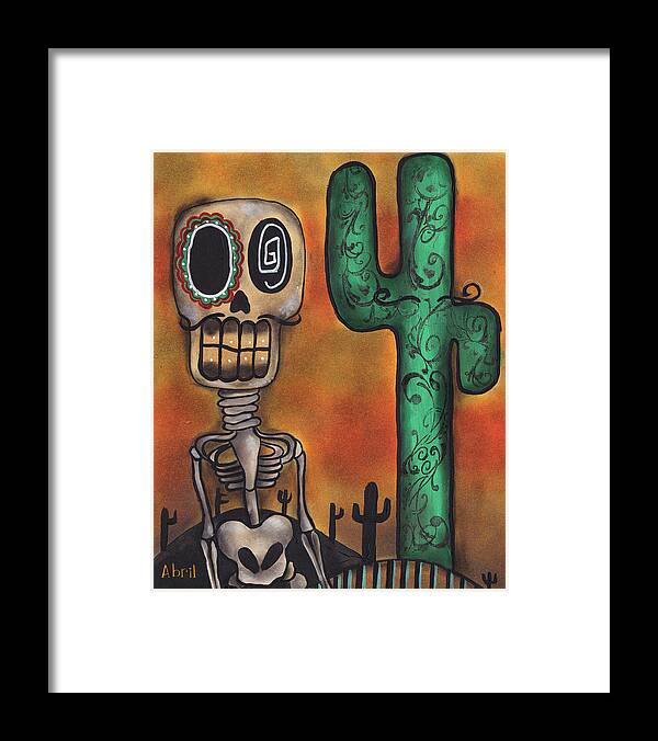Day Of The Dead Framed Print featuring the painting Desert by Abril Andrade