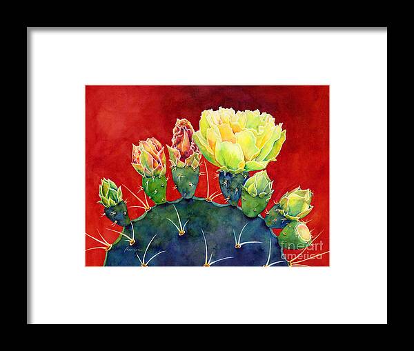 Cactus Framed Print featuring the painting Desert Bloom 3 by Hailey E Herrera