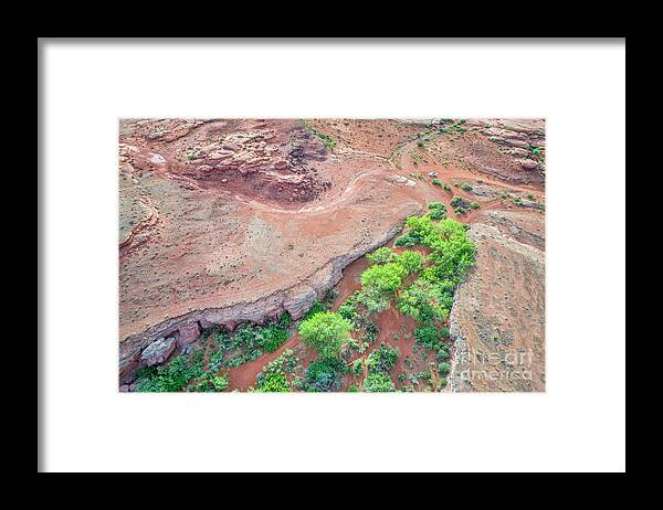 Moab Framed Print featuring the photograph desert canyon in Utah aerial view by Marek Uliasz