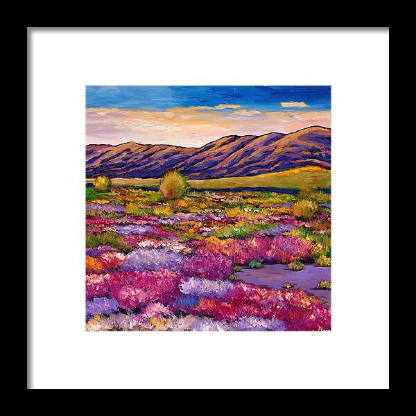 Arizona Framed Print featuring the painting Desert in Bloom by Johnathan Harris