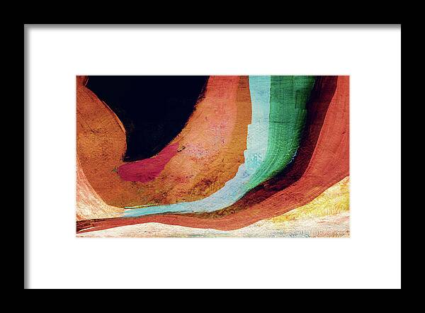 Abstract Framed Print featuring the painting Desert Night-Abstract Art by Linda Woods by Linda Woods