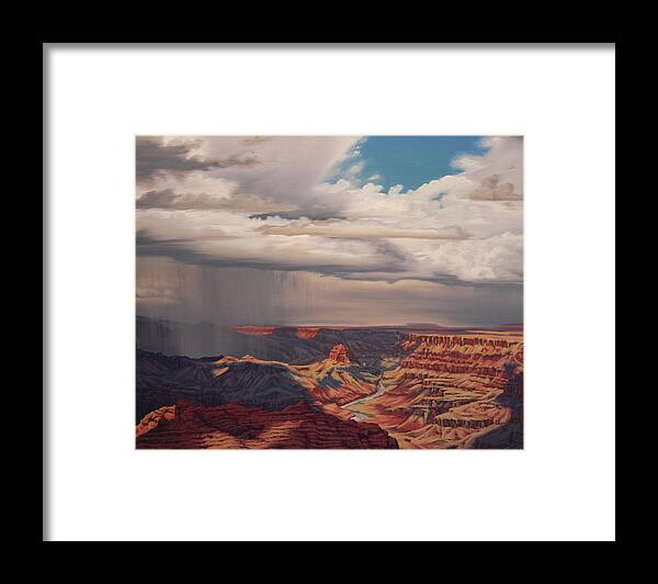 Grand Canyon Framed Print featuring the painting Desert Palisades by Cheryl Fecht