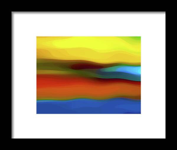 Abstract Framed Print featuring the digital art Desert River Landscape by Amy Vangsgard