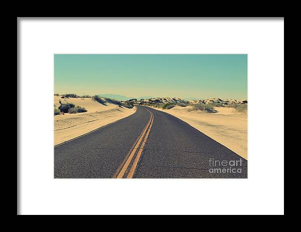 Photography Framed Print featuring the photograph Desert Road by MGL Meiklejohn Graphics Licensing