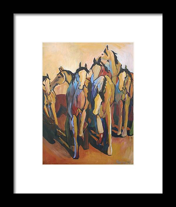 Horse Framed Print featuring the painting Desert Stroll by Cher Devereaux