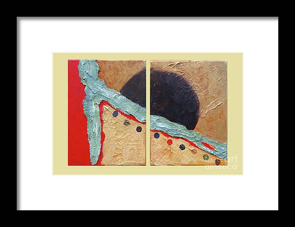 Abstract Framed Print featuring the painting Desert Sun I by Phyllis Howard