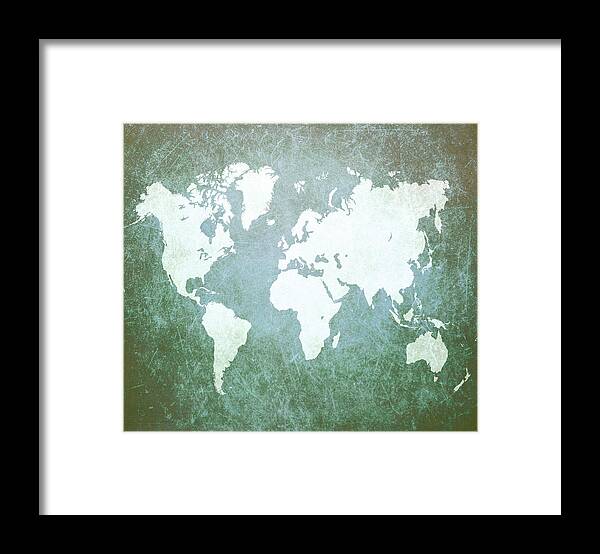 World Framed Print featuring the mixed media Design 55 by Lucie Dumas
