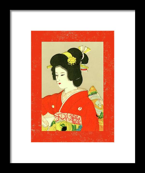 Japan Framed Print featuring the mixed media Designer Series Japanese Matchbox Label 133 by Carol Leigh