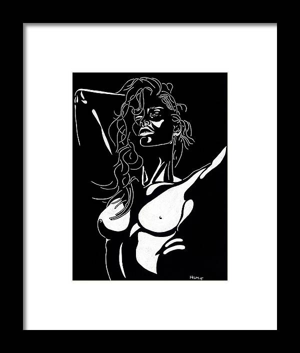  Sex Photographs Framed Print featuring the drawing Desire by Mayhem Mediums