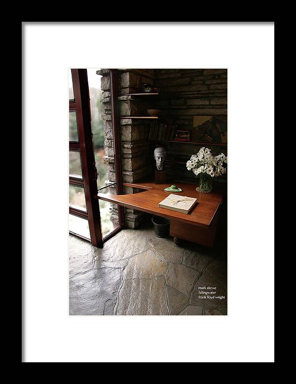 Frank Lloyd Wright Framed Print featuring the photograph Desk by Mark Alesse