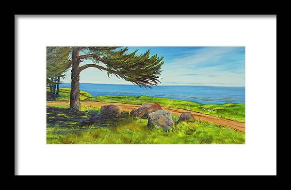 Devereux Framed Print featuring the painting Devereux Beach Access by Jeffrey Campbell