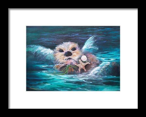 Sea Animals Framed Print featuring the painting Devil or Angel by Sally Seago