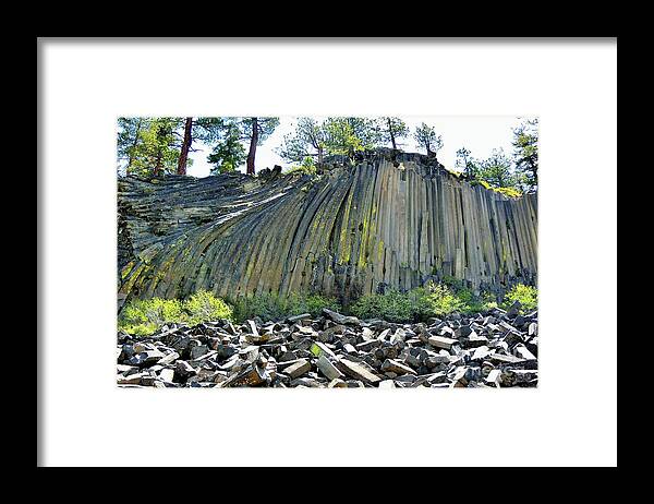 Basaltic Columns Framed Print featuring the photograph Devils Postpile by Joe Lach