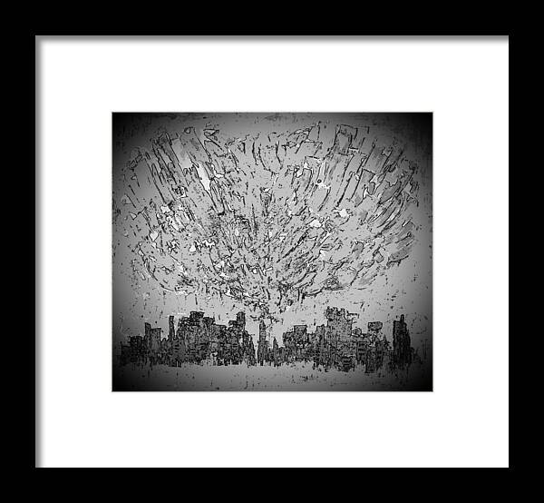 City Digital Arwork Framed Print featuring the painting DG2 - yes heart D2 by KUNST MIT HERZ Art with heart