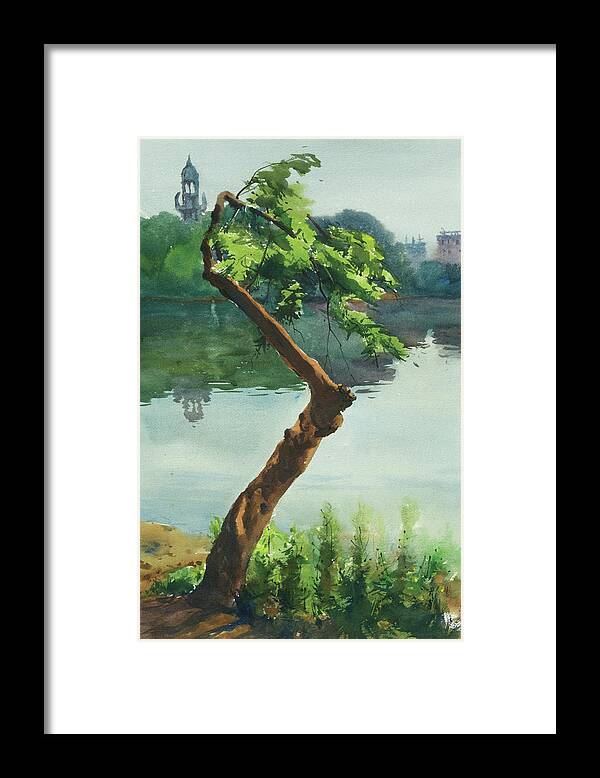 Lake Framed Print featuring the painting Dhanmondi Lake 03 by Helal Uddin