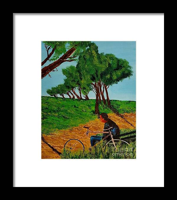 Acrylic Framed Print featuring the painting Dialouge with nature by Eli Gross