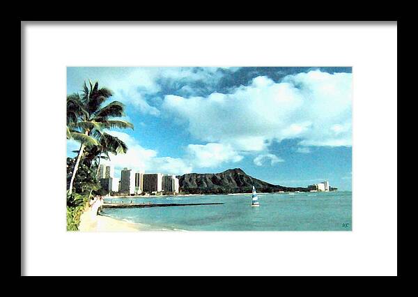 1986 Framed Print featuring the digital art Diamond Head by Will Borden