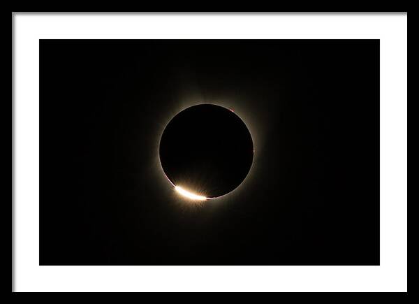 Eclipse Framed Print featuring the photograph Diamond Ring Eclipse by Don Hoekwater Photography