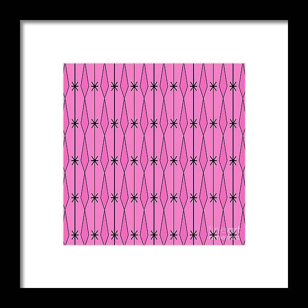 Mid Century Modern Framed Print featuring the digital art Diamonds in Pink by Donna Mibus
