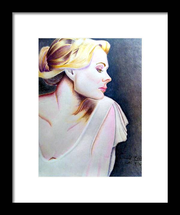 Black Art Framed Print featuring the drawing Diana by Donald C-Note Hooker