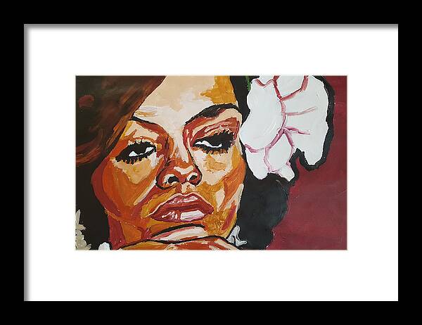 Diana Ross Framed Print featuring the painting Diana Ross by Rachel Natalie Rawlins