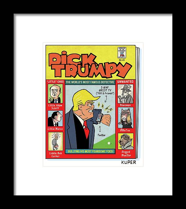The Misadventures Of Dick Trumpy Framed Print featuring the drawing Dick Trumpy by Peter Kuper