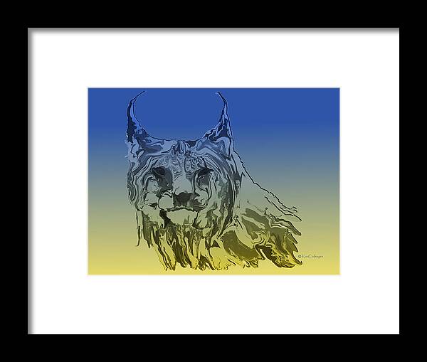 Lynx Framed Print featuring the digital art Montana Lynx 2 by Kae Cheatham