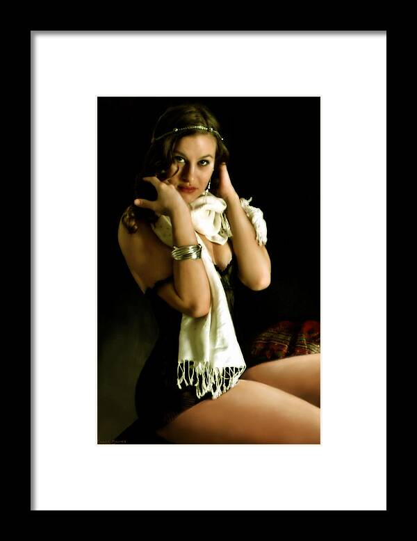 Female Model Framed Print featuring the photograph Digital Model by Harvie Brown