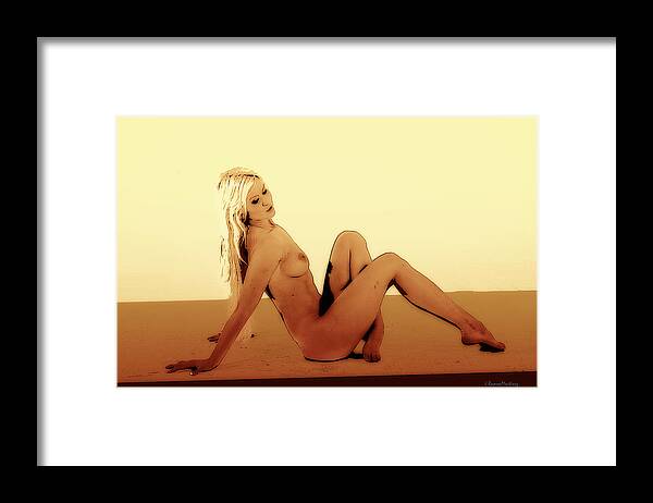 Digital Art Framed Print featuring the digital art Digital nude color by Ramon Martinez