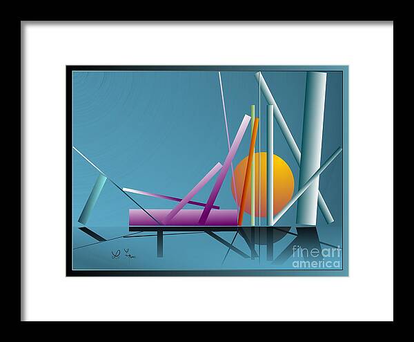  Framed Print featuring the digital art Digital Sunset by Leo Symon