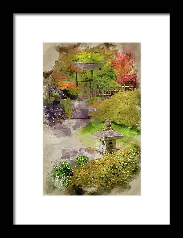 Japanese Landscape Watercolor Digital Art | Poster