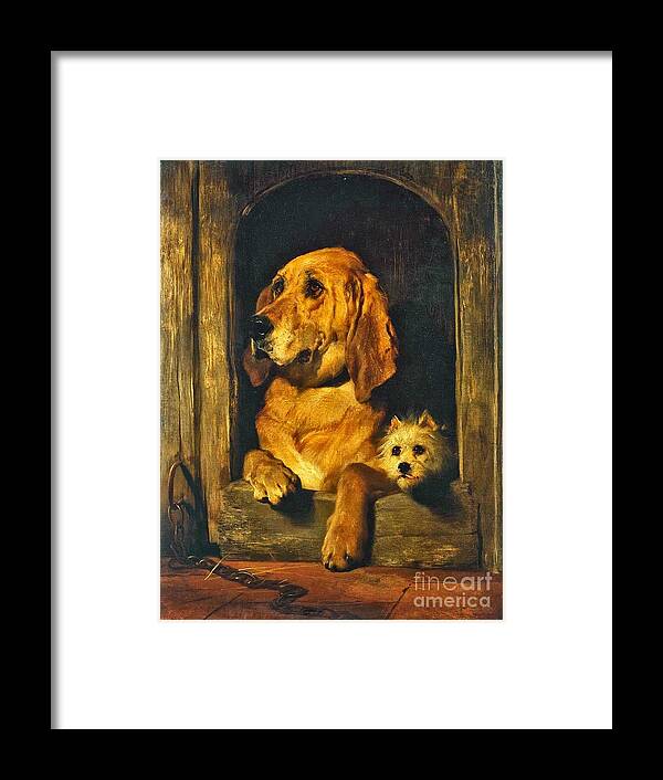 Sir Edwin Henry Landseer - Dignity And Impudence 1839 Framed Print featuring the painting Dignity and Impudence by MotionAge Designs