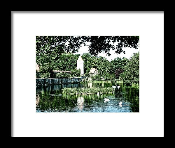 Germany Framed Print featuring the photograph Dinkelsbuhl and Rothenburg Pond by Joseph Hendrix