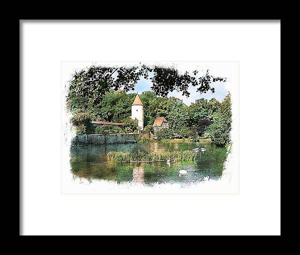 Germany Framed Print featuring the photograph Dinkelsbuhl - Rothenburg Pond by Joseph Hendrix