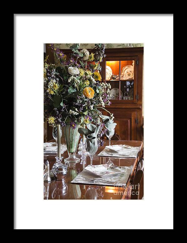 Table Setting Framed Print featuring the photograph Dinner is Ready by Joann Long