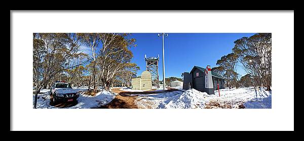 Dinner Plain Cfa Victoria Fire Fighting Station Snow Country Australia Framed Print featuring the photograph Dinner Plain CFA by Bill Robinson